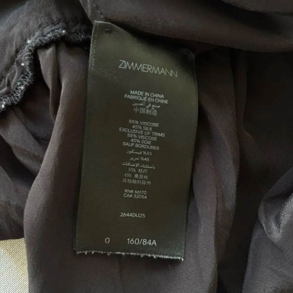 Zimmermann Black Silk Blend Long Maxi Dress S Elegant Evening - Picture 9 of 11